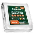 thumbnail image 1 of Tarpco Safety 7 Mil Heavy Duty Tarp Camping Tarpaulin Waterproof Cover, White 8 x 10Ft, 1 of 6