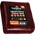 thumbnail image 1 of Tarpco Safety Extra Heavy Duty 14 Mil Tarp, Maroon/Black 10′ X 10′, 1 of 7