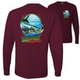 thumbnail image 1 of Tarpon Extreme Fish Lovers FRONT AN BACK Mens Long Sleeves, Maroon, Large, 1 of 5