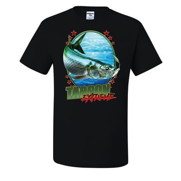 Tarpon Extreme Fish Lovers Mens T-shirts , Black, Small
