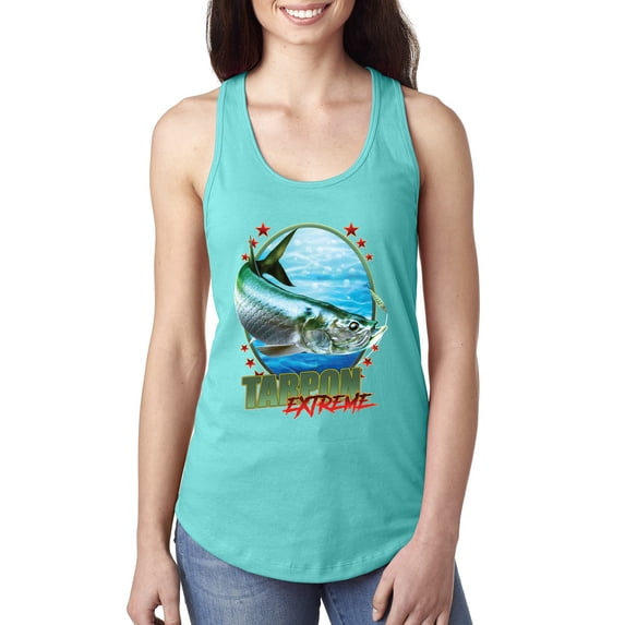 Tarpon Extreme Ladies Racerback Tank Top, Tahiti Blue, Small
