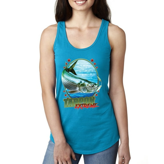 Tarpon Extreme Ladies Racerback Tank Top, Turquoise, Large