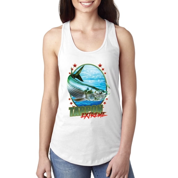 Tarpon Extreme Ladies Racerback Tank Top, White, Large