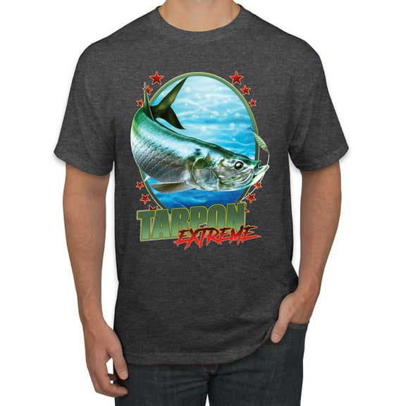 Tarpon Extreme Men's Graphic T-Shirt, Heather Black, 5XL