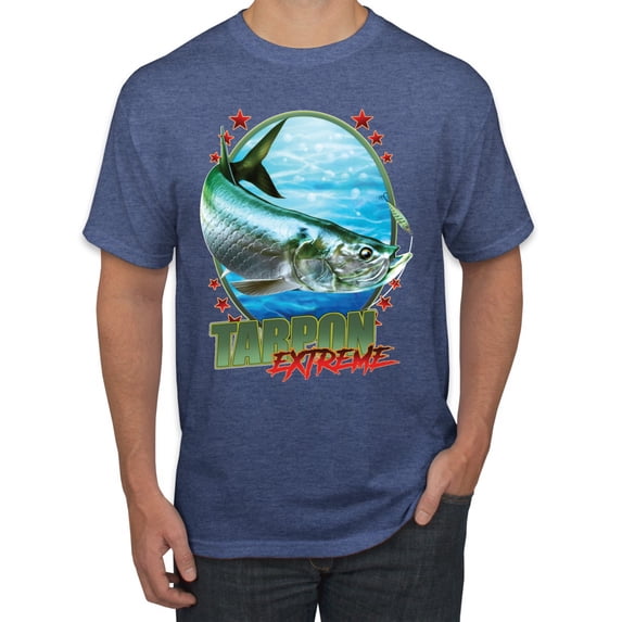 Tarpon Extreme Men's Graphic T-Shirt, Vintage Heather Blue, X-Large