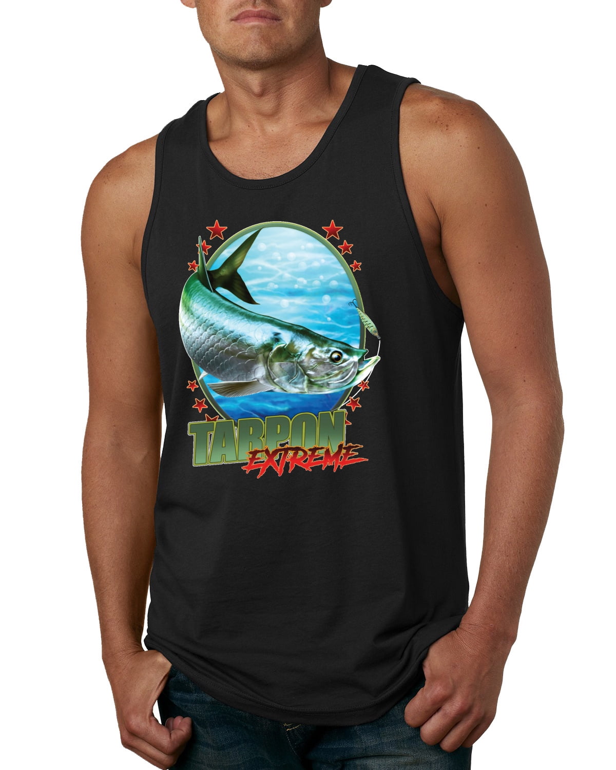 Tarpon Extreme Mens Graphic Tank Top, Red, Small