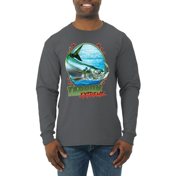 Tarpon Extreme Mens Long Sleeve Shirt, Charcoal, Large