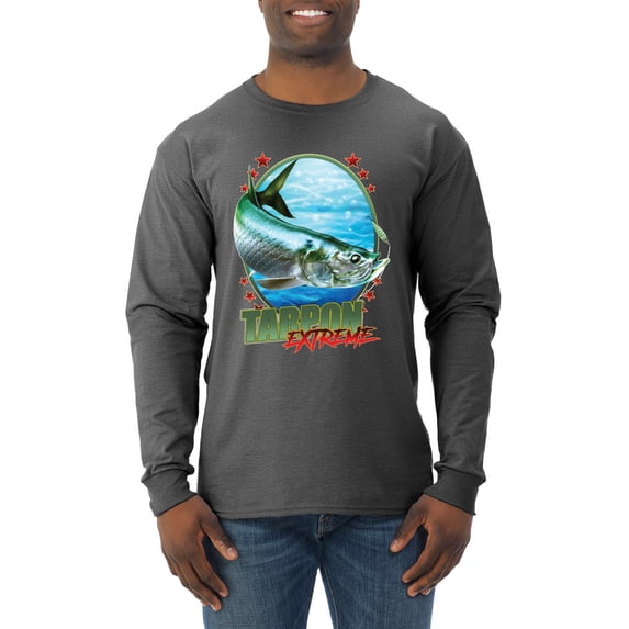 Tarpon Extreme Mens Long Sleeve Shirt, Heather Black, 2XL