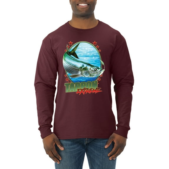 Tarpon Extreme Mens Long Sleeve Shirt, Maroon, Small