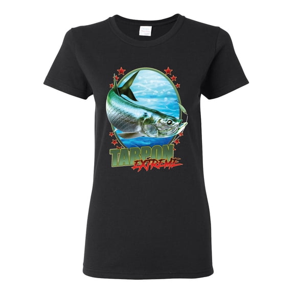 Tarpon Extreme Womens Graphic T-Shirt, Black, 2XL