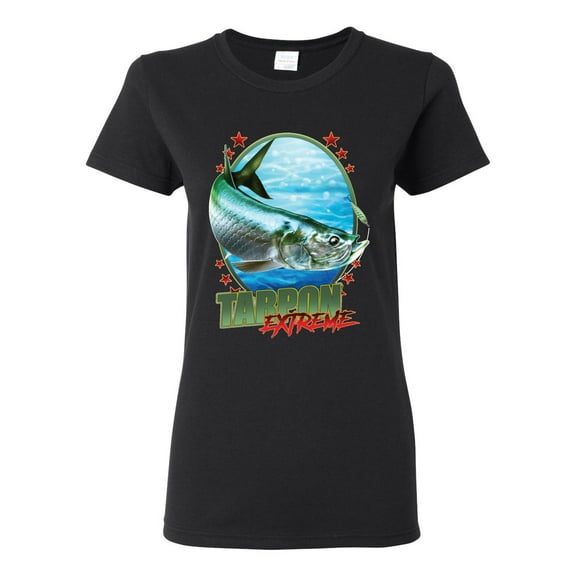 Tarpon Extreme Womens Graphic T-Shirt, Black, Small