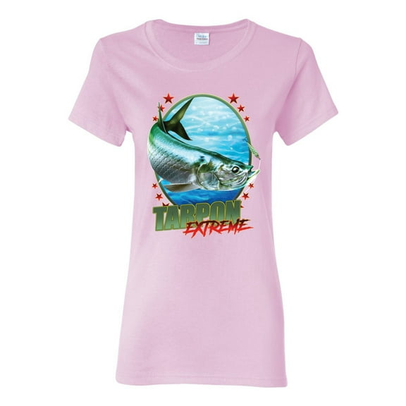 Tarpon Extreme Womens Graphic T-Shirt, Light Pink, 3XL