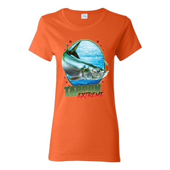 Tarpon Extreme Womens Graphic T-Shirt, Orange, Small