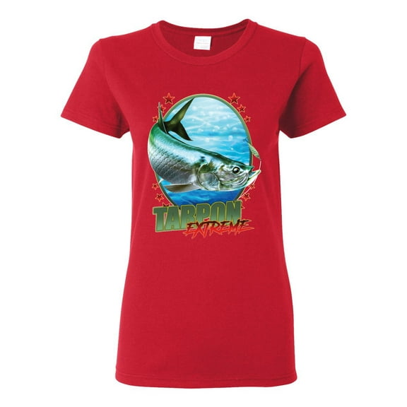 Tarpon Extreme Womens Graphic T-Shirt, Red, Medium