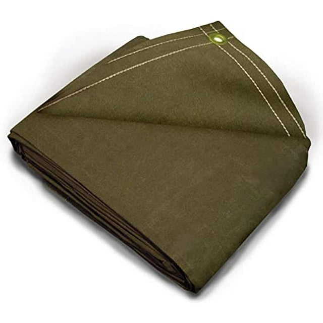 Tarps Now 18 Mil Canvas Tarps, Heavy Duty Tarp with Brass Grommets(5' x