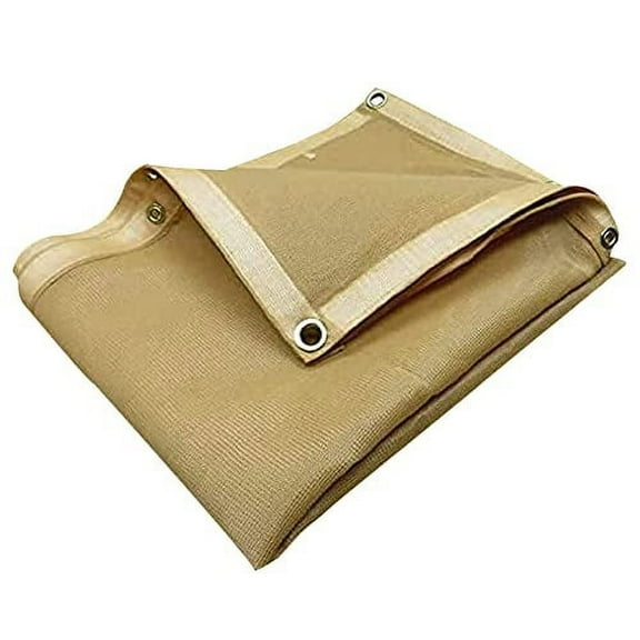 Tarps Now 50 Mil Tan Mesh Tarps, (6' x 8'), 75% Shade Tarpaulin Cover - Tan