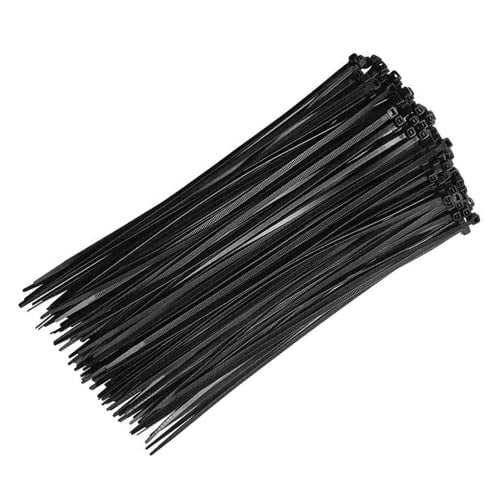 Tarps Now 8" Cable Ties, Self Locking Adjustable Nylon Zip Ties -Black (100Pcs)