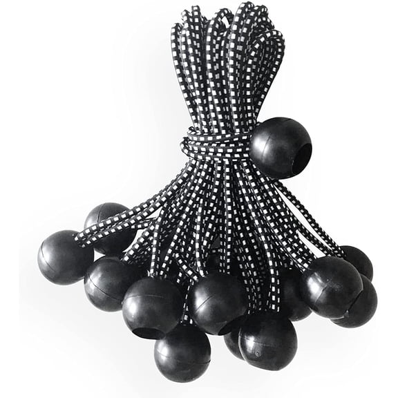 Tarps Now 9 Inches Tarp Bungee Ball Cords with Elastic String - Universal Bungee Cords Tarp Ties for Tarpaulin, Canopy, Straps, Tent, Poles, and Wires - Set of 100