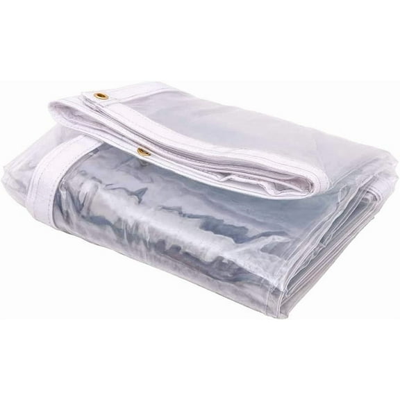 Tarps Now Marine Grade Clear Vinyl Tarp, (5' x 10') with Brass Grommets - Waterproof Heavy Duty Tarp Canopy Sheet Cover Multi Purpose Tarpaulin for Indoor and Outdoor - 27 oz and 30 Mil