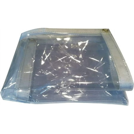 Tarps Now Marine Grade Clear Vinyl Tarp, (8' x 20') with Brass Grommets - Waterproof Heavy Duty Tarp Canopy Sheet Cover Multi Purpose Tarpaulin for Indoor and Outdoor - 18 oz, 20 Mil