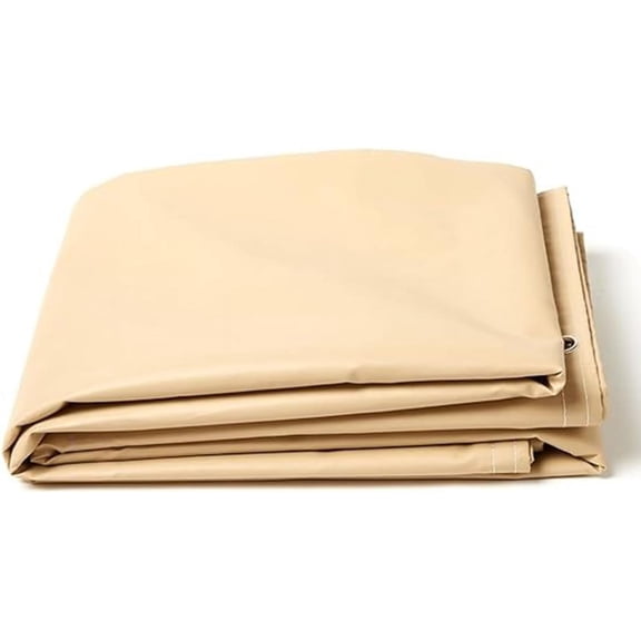 Tarps Now Vinyl Tarps with Grommets, (5' x 5'), 20Mil Waterproof Tarpaulin Cover - Tan