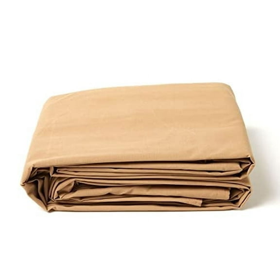 Tarps Now Waterproof Canvas Tarp - 8’ x 12’ Heavy-Duty Tarp Cover (Tan)