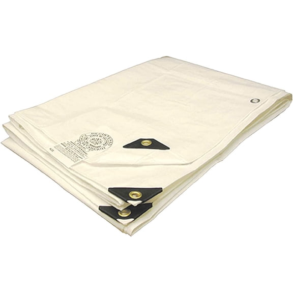 Tarps Now (20' x 20') Waterproof Fire Retardant Poly Tarp with Grommets - White
