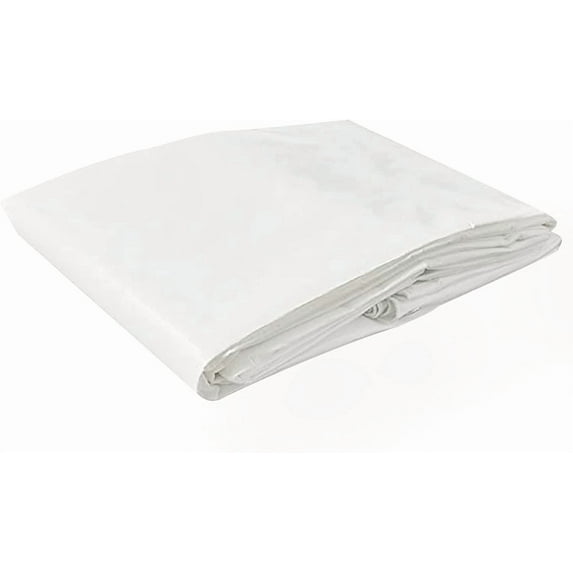 Tarps Now Waterproof Poly Tarps, (16’x40’), 12 Mil Heavy Duty Tarp - White