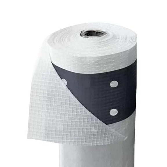 TarpsNow Heavy Duty Plastic Sheeting Roll, 7'-4" x 100' - 38 Mils Fire Retardant Waterproof Scaffolding Sheeting - Translucent White Plastic Film for Building, Lumber, Equipment, Debris Protection