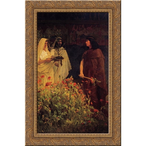 Tarquinius Superbus 19x24 Gold Ornate Wood Framed Canvas Art by Alma Tadema, Sir Lawrence