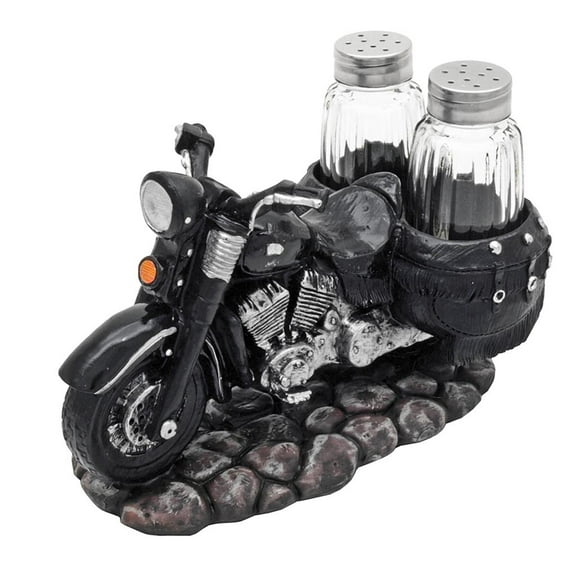 "TarrKenn Spice The Open Roads Motorcycle Salt And Pepper Shaker"