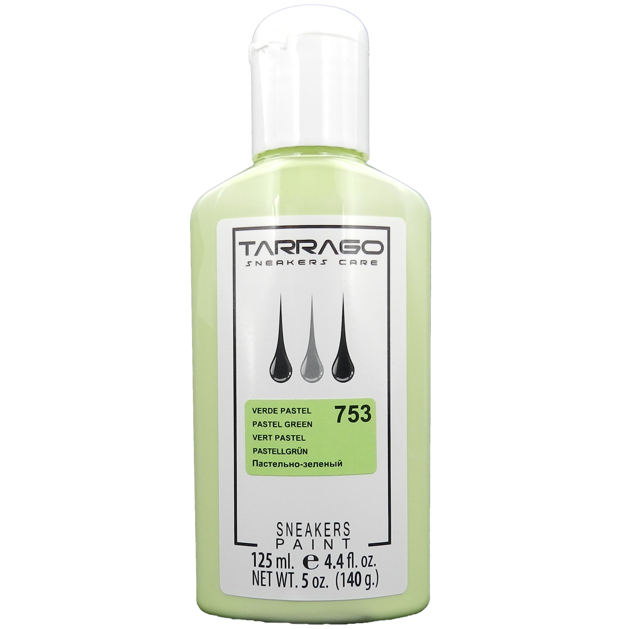 Tarrago Sneakers Paint Pastel Colors | Perfect coverage for smooth and synthetic leather and canvas | (753) Pastel Green 4.4 fl.oz - 125 ML