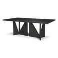 thumbnail image 1 of Tarro 84" Rectangular Textured Black Wood w/ Geometrical Base Dining Table, 1 of 6