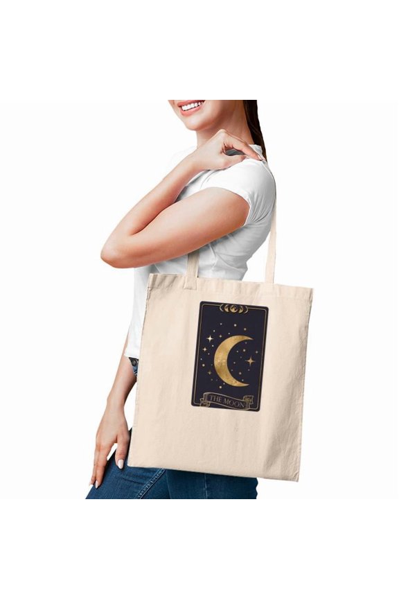 Tarrot Card Misterious The Moon Card Custom Tote Bags