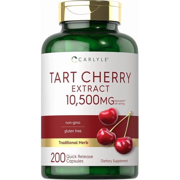 Tart Cherry Capsules | 10,500 mg | 200 Pills for Men and Women | by Carlyle