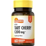 Tart Cherry Capsules 1200mg | 60 Count | Non-GMO and Gluten Free Formula | By Sundance