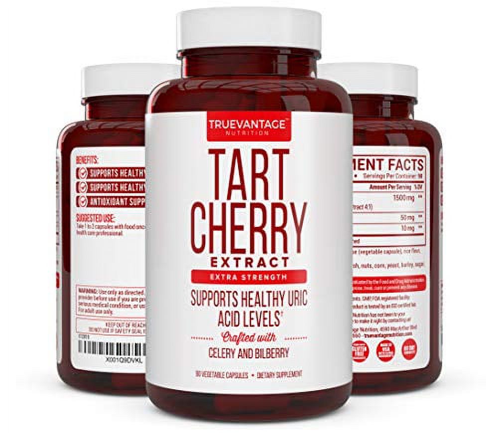 Tart Cherry Extract 1500mg Plus Celery Seed and Bilberry Extract - 90 Veggie Capsules - image 1 of 5
