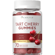 Tart Cherry Gummies | 2000mg | 70 Count | Cherry Flavor | Vegan, Non-GMO, and Gluten Free Formula | by Carlyle