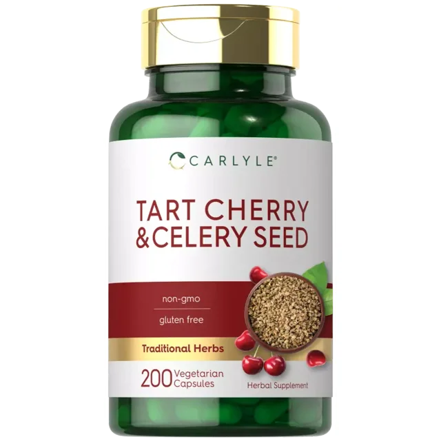 Tart Cherry and Celery Seed Supplement 200 Capsules Vegetarian