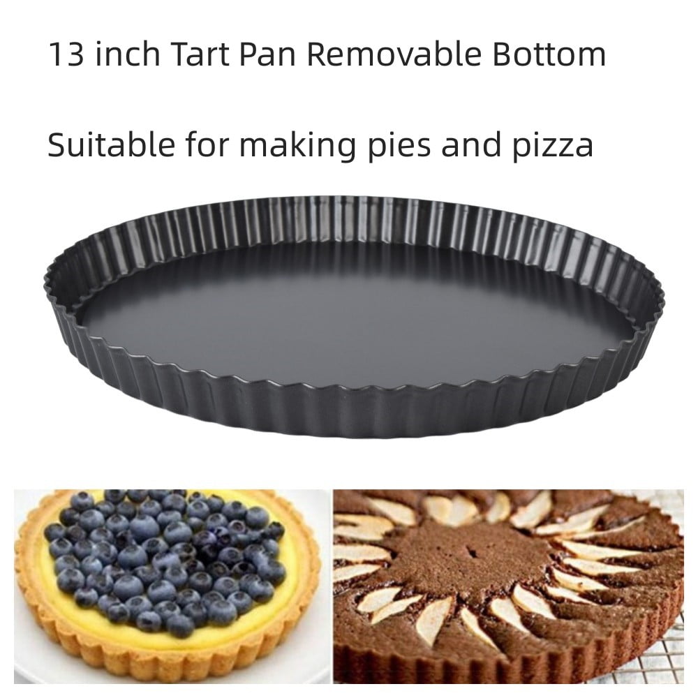 Tart Pan Removable Bottom 13 inch Nonstick Pie Pan Deep Dish Quiche Pan