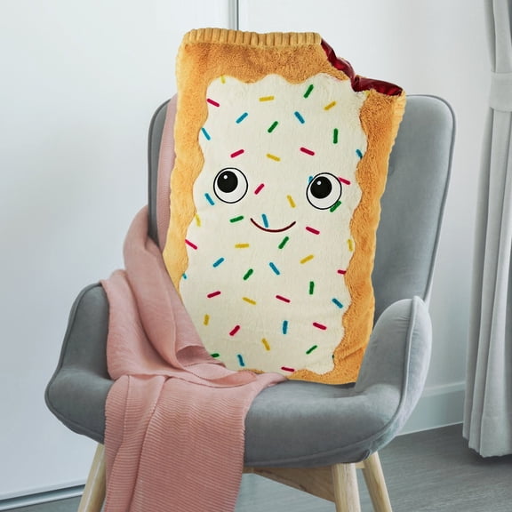 Tart Pillow Plush Cute Pop Tart Shaped Stuffed Toy Soft Food Decorative Cushion for Couch Sofa Bedroom Home Decor