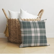 Tartan Block Deep Aqua Throw Pillow
