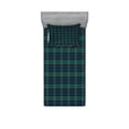 thumbnail image 1 of Tartan Fitted Sheet & Pillow Sham Set, Traditional Quilt Design Scottish Folklore Elements Plaid Pattern, Decorative Printed 4 Piece Bedding Decor Set, Twin, Dark Green Black, by Ambesonne, 1 of 3