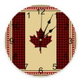 thumbnail image 1 of Tartan Pattern Maple Leaf PVC Wall Clock Modern Design Living Room Decoration Wall Clock Home Decore Wall Digital Clock, 1 of 5