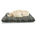 thumbnail image 1 of Tartan Pet Bed, Traditional Classic Scottish Plaid Checkered Pattern with Symmetric Stripes, Resistant Pad for Dogs and Cats Cushion with Removable Cover, 24" x 39", Redwood Cadet Blue, by Ambesonne, 1 of 4