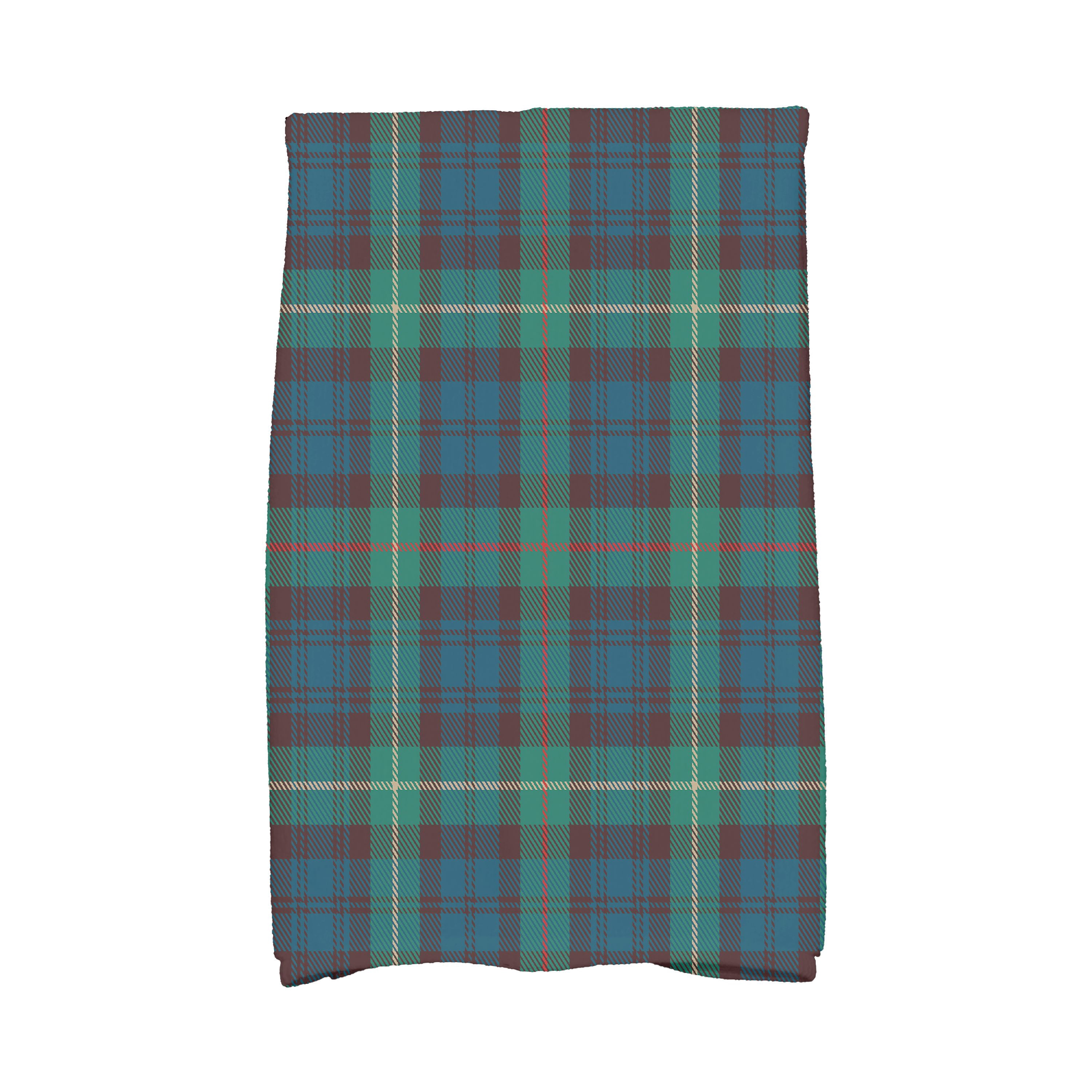 Tartan Plaid 16 x 25 Inch Navy Blue Holiday Print Kitchen Towel