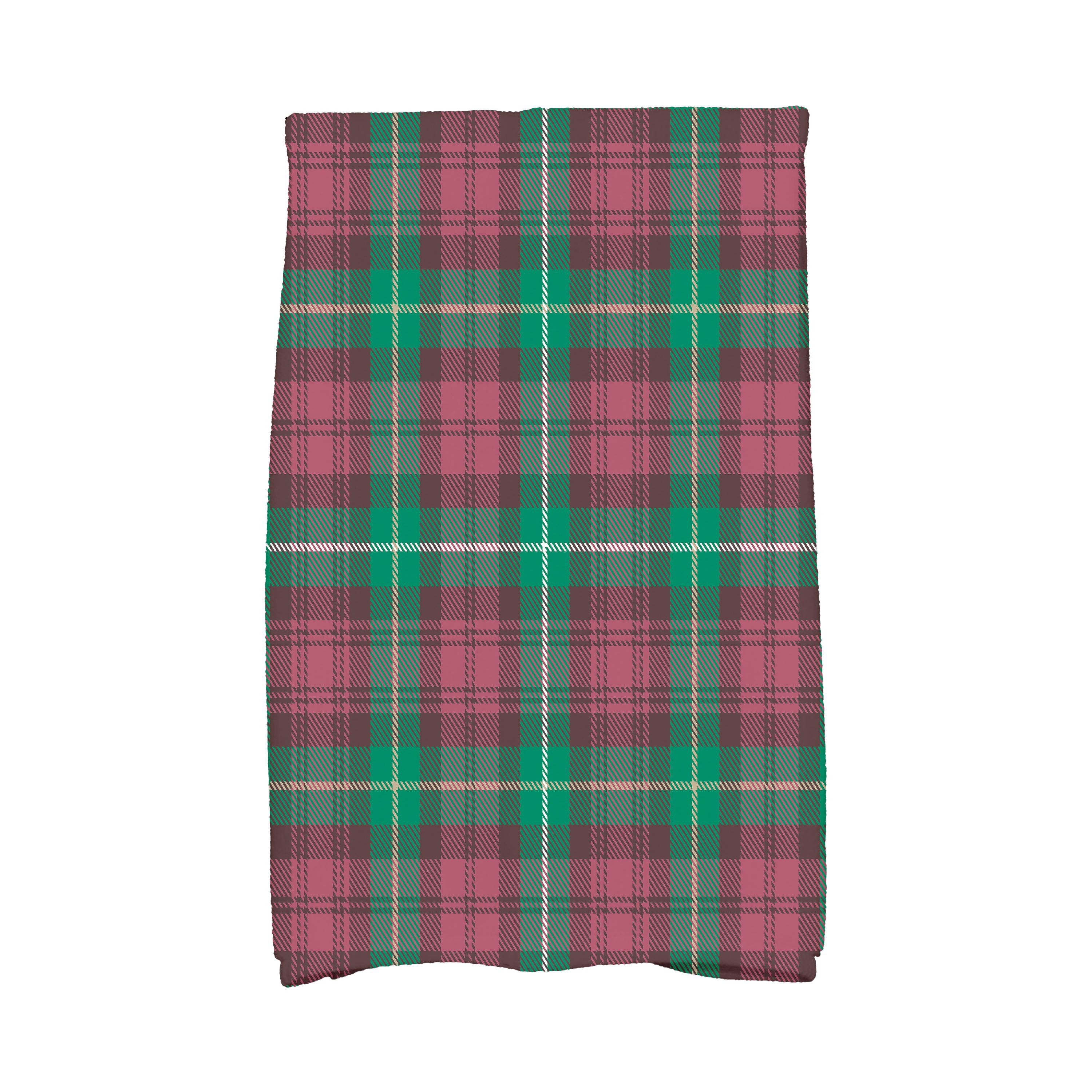 Tartan Plaid 16 x 25 Inch Red Holiday Print Kitchen Towel