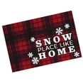 thumbnail image 1 of Tartan Plaid Accent Rug Non-Skid Backing Red Black Snowflakes St Nicholas, 1 of 7