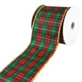 thumbnail image 1 of Tartan Plaid Gold Edge Wired Ribbon, 2-1/2-Inch, 10-Yard, 1 of 1