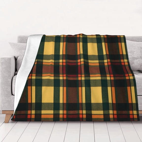 Tartan Plaid Scottish Throws Blanket Fleece Soft Cozy Warm Plush for Travel Chair Bedroom Living Room Sofa 40"x30"